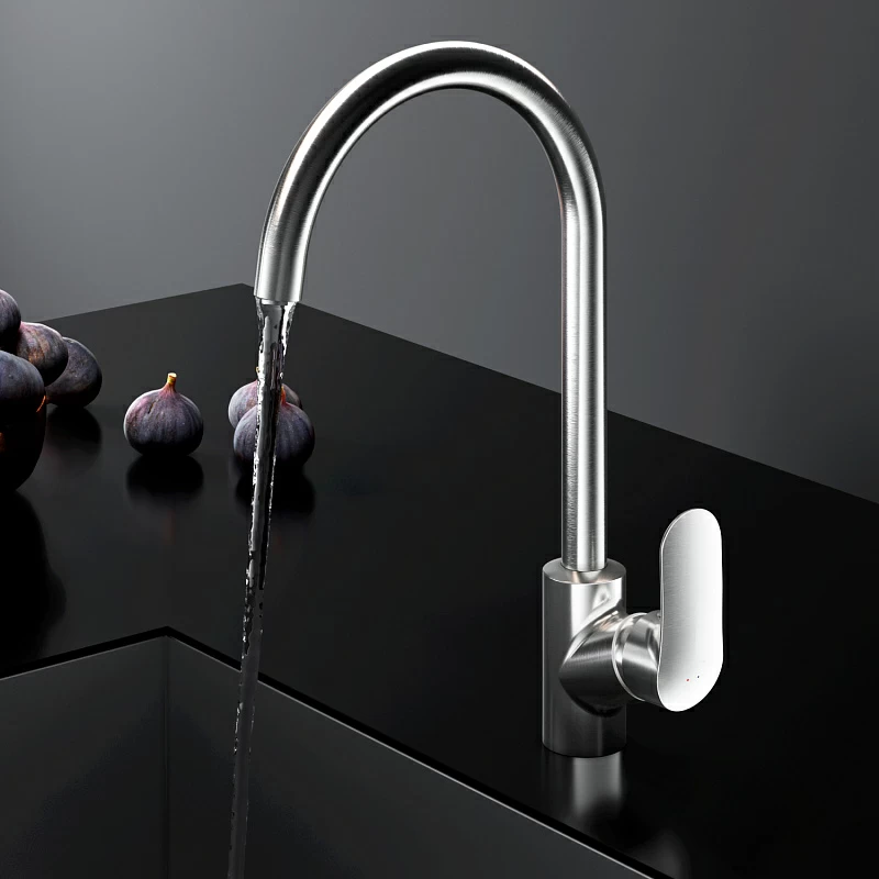 Смеситель для кухни AM.PM Like F8007711 высокий с каналом питьевой воды, сатин