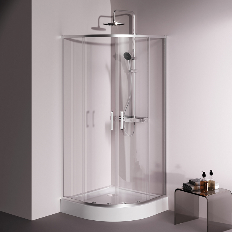 Душевое ограждение без поддона 90x90 AM.PM Above W9XG-401-9090-MT профиль серебристый