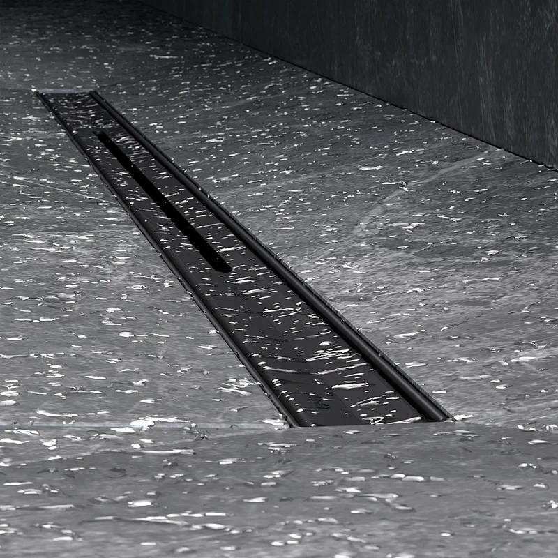 Душевой трап (лоток) 80 AM.PM MasterFlow Slim W01SC-S11-080-05BM комбинированный затвор с черной матовой решеткой