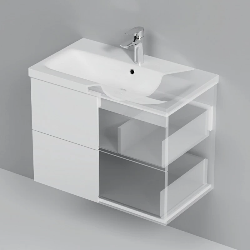 Тумба под раковину 75 AM.PM Gem M90FHX07522WG подвесная белый глянец