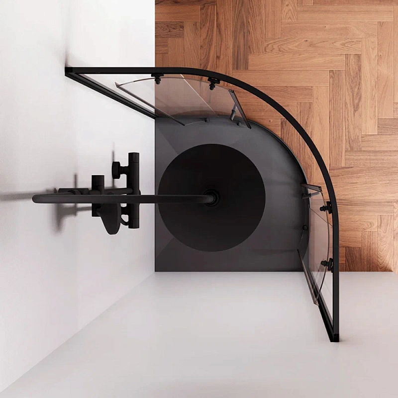 Душевое ограждение без поддона 80x80 AM.PM X-Joy W88G-205-080BT64 профиль черный матовый