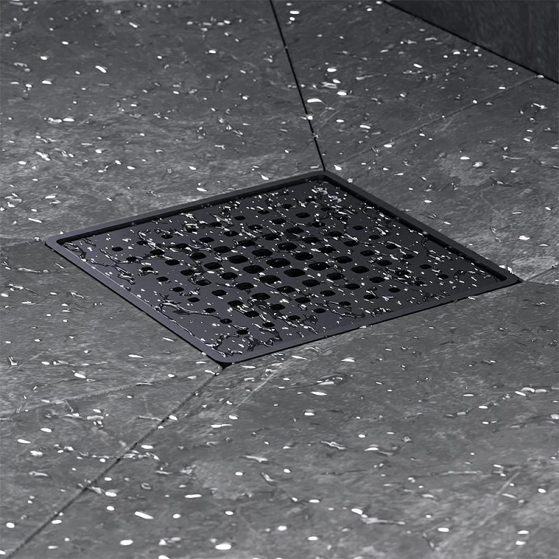 Душевой трап 10x10 AM.PM PrimeFlow W02BD-P11-010-01BM гидрозатвор с черной матовой решеткой