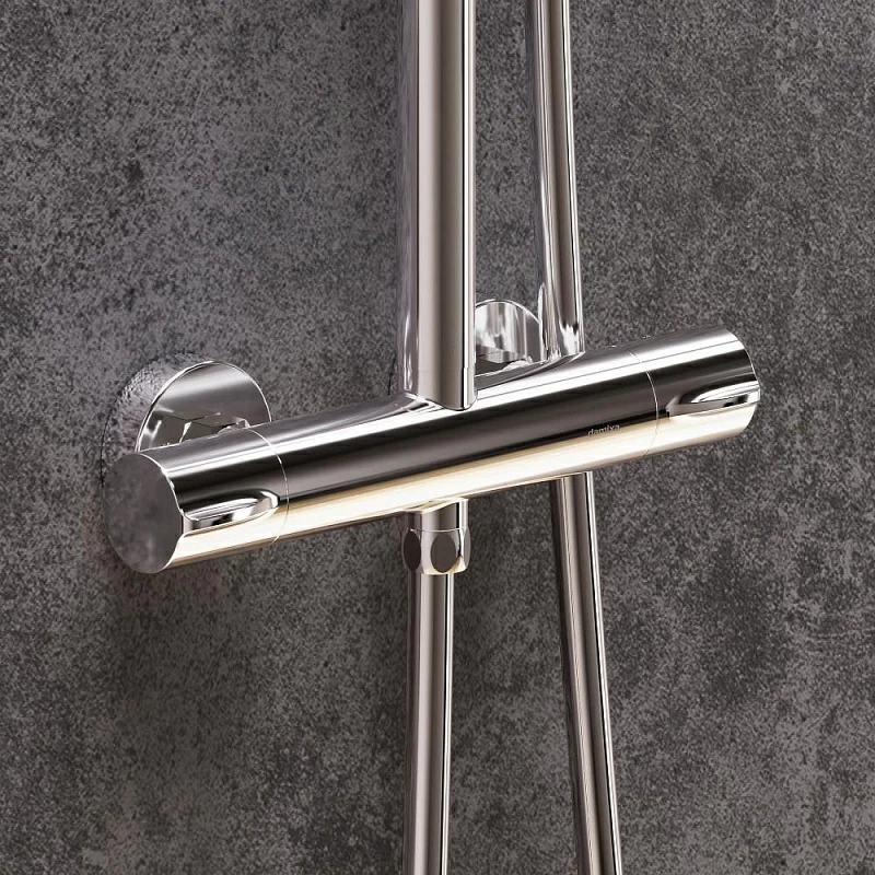 Душевая система Damixa Scandinavian Pure 936800000 стойка с тропическим душем, термостатом, смесителем, хром