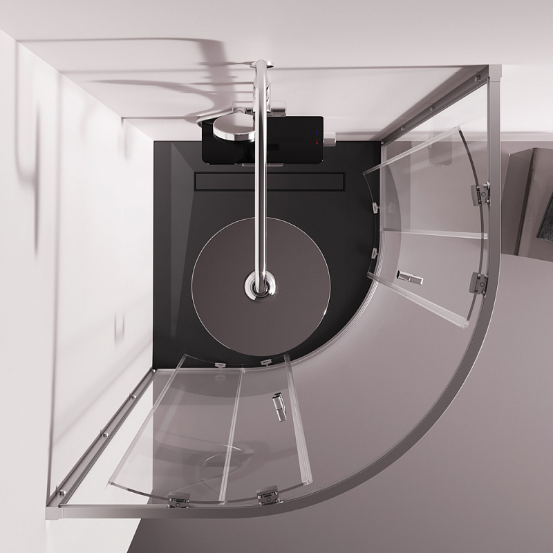 Душевое ограждение без поддона 90x90 AM.PM Above W9XG-401-9090-MT профиль серебристый