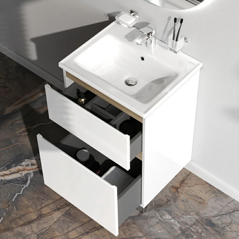 Тумба под раковину 55 AM.PM X-Joy M85AFSX0552WG напольная белый глянец