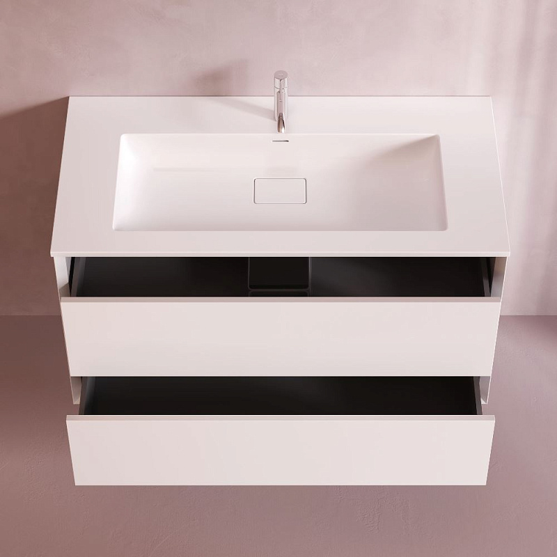 Тумба с раковиной 100 AM.PM Libre M60-FHX1002WM-WPC100SWM подвесная белая матовая