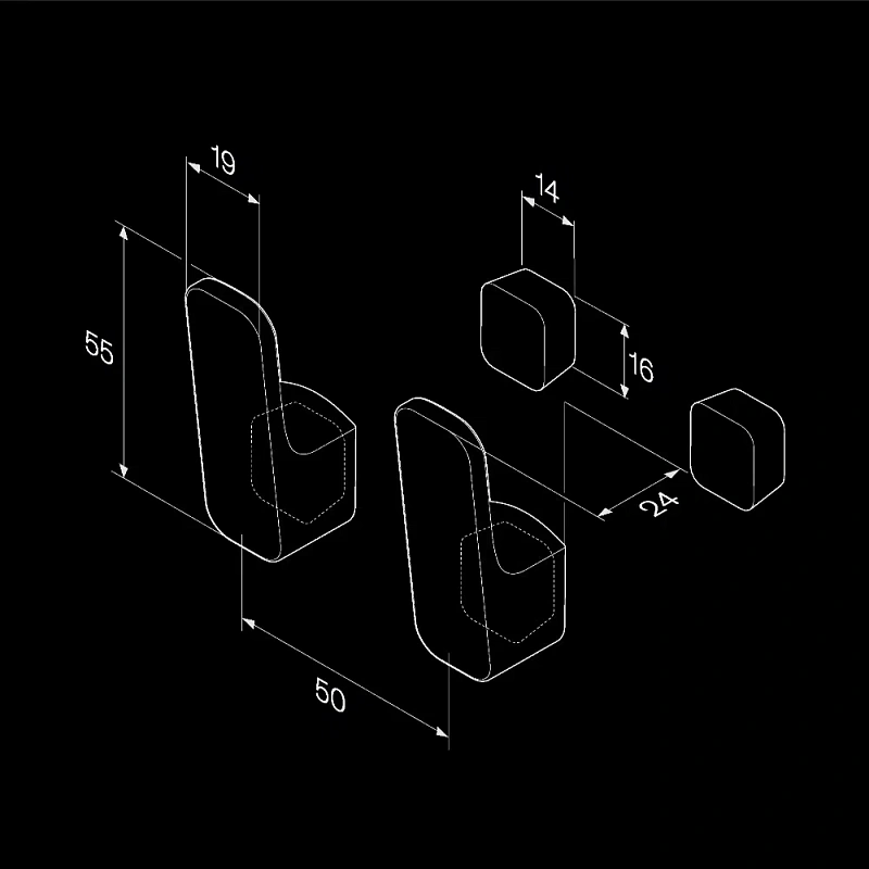 Крючки для полотенец AM.PM Func A8F35622 черный 2 шт