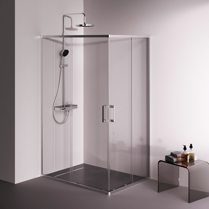 Душевое ограждение без поддона 120x90 AM.PM Above W9XG-403-12090-MT профиль серебристый