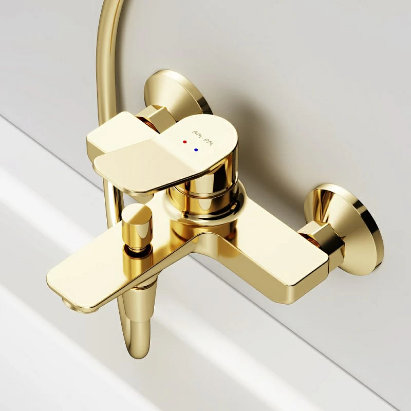 Смеситель для ванны и душа AM.PM X-Joy F85A10099 золото