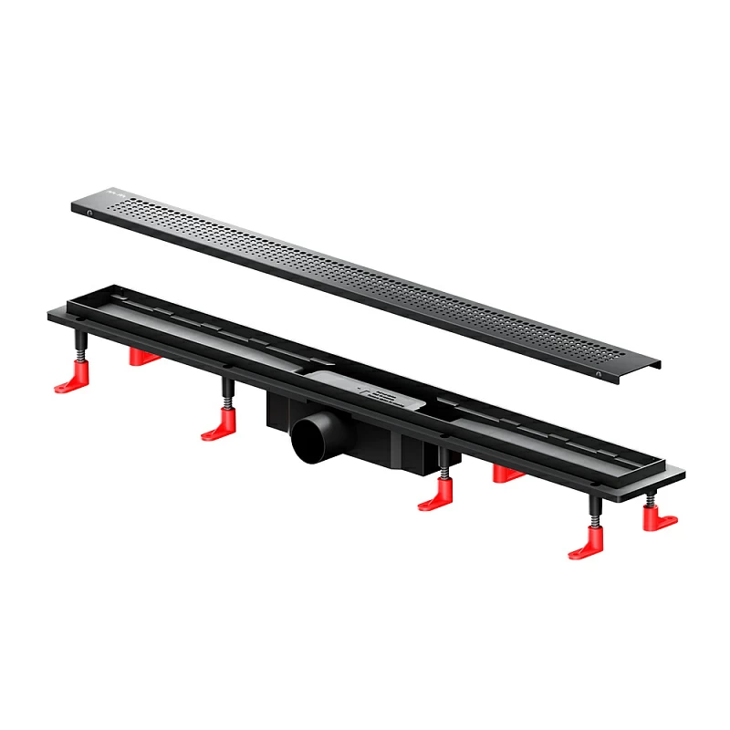 Душевой трап (лоток) 80 AM.PM PrimeFlow W02SC-P11-080-01BM комбинированный затвор с черной матовой решеткой