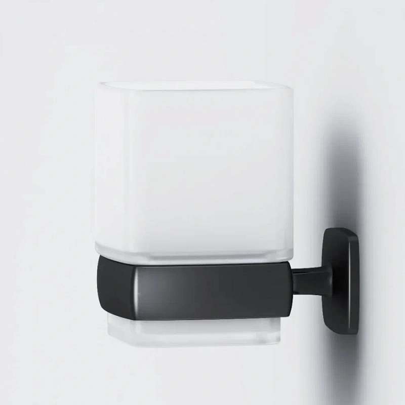 Стакан для зубных щеток настенный AM.PM Gem A9034322 стеклянный, черный