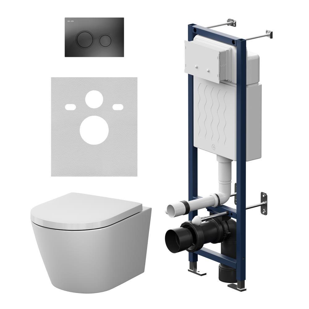Инсталляция ErgoFit с подвесным унитазом Aquaspin и клавишей X-Joy IS110138.851900, Синий, белый, чёрный