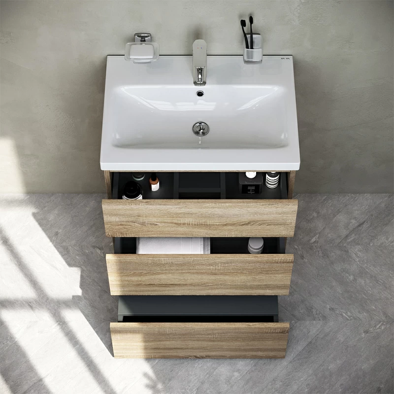 Тумба под раковину 60 AM.PM Gem S M91FSX0602OF напольная под дерево светлый дуб