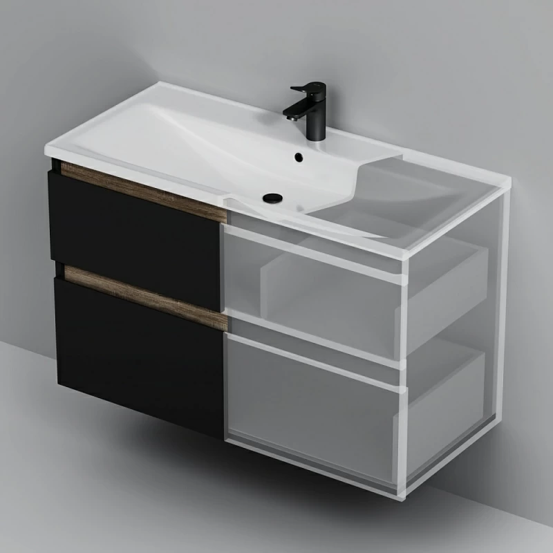 Тумба под раковину 100 AM.PM X-Joy M85AFHX1002BM подвесная черная матовая