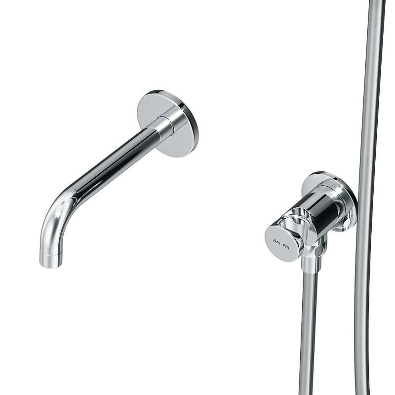 Встраиваемая душевая система AM.PM X-Joy FB85A3RH40 хром: тропический верхний душ, излив с душевой лейкой
