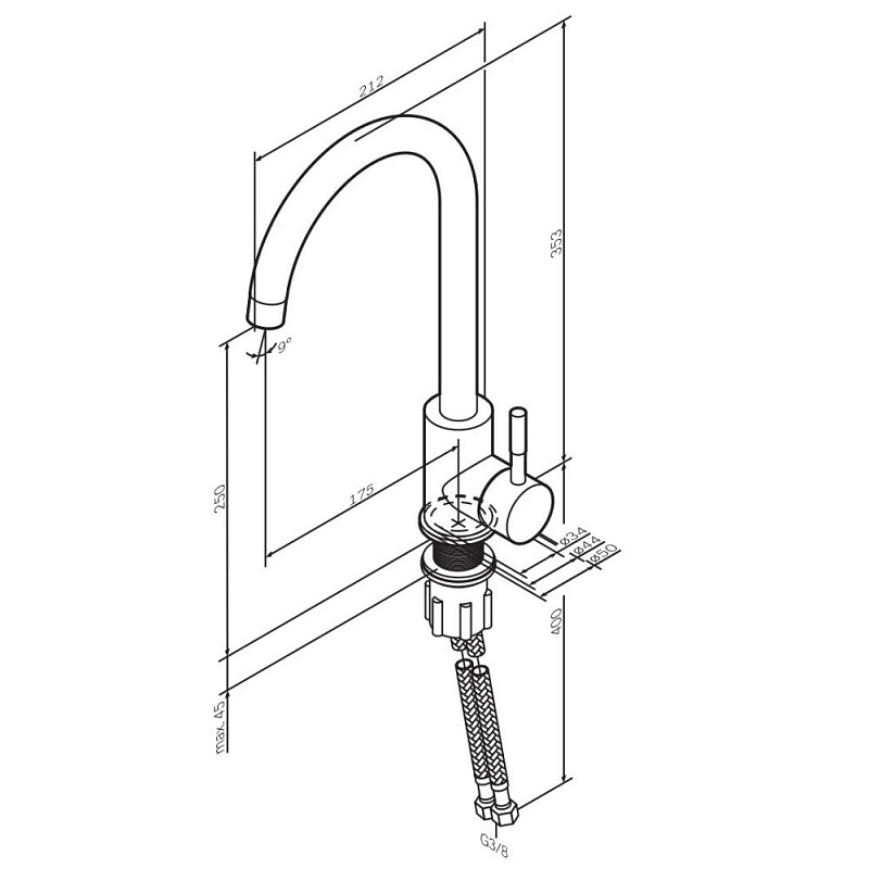 Смеситель для кухни AM.PM X-Joy S F85B07122 высокий, черный
