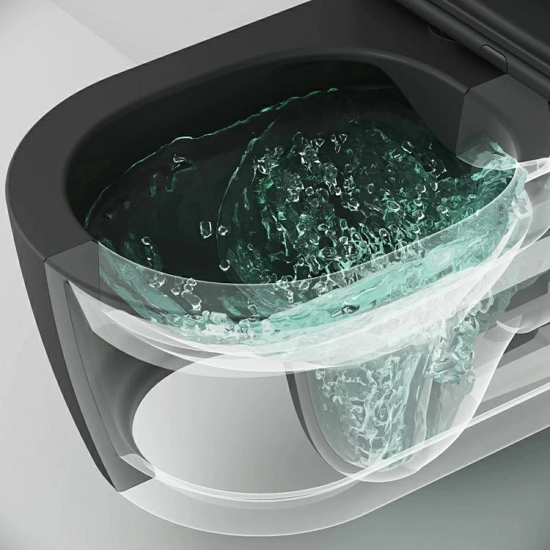 Унитаз подвесной AM.PM Func C8F1701MBSC (глубина 54 см) безободковый с сиденьем микролифт, чёрный матовый