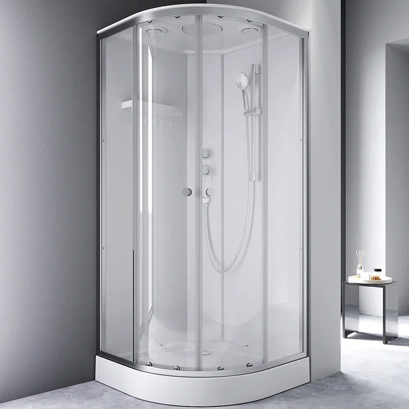 Душевая кабина 90x90 AM.PM X-Joy W94C-401-090MT профиль серебристый, низкий поддон