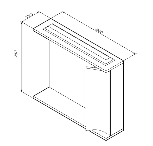 Шкафчик с зеркалом в ванную 80 AM.PM Like M80MPR0801WG правый белый глянец