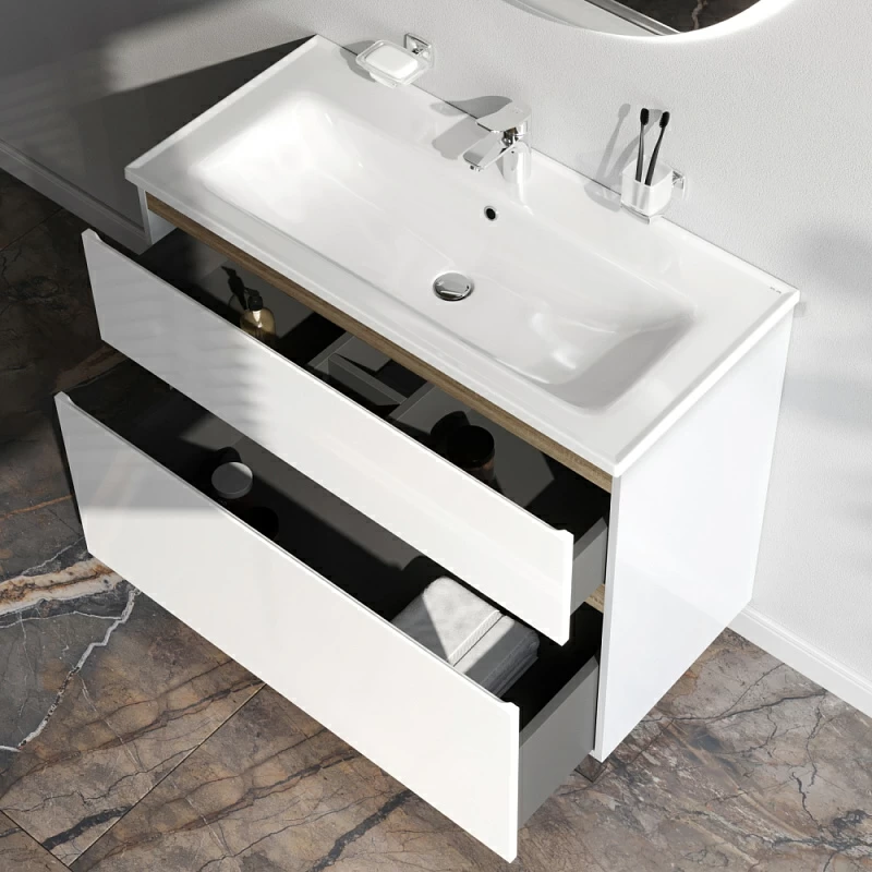 Тумба под раковину 100 AM.PM X-Joy M85AFSX1002WG напольная белый глянец