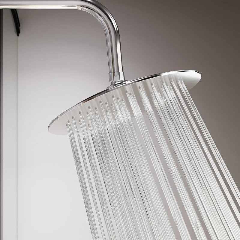 Душевая система Damixa Scandinavian Pure 936750300 стойка с тропическим душем, термостатом, смесителем, черная матовая