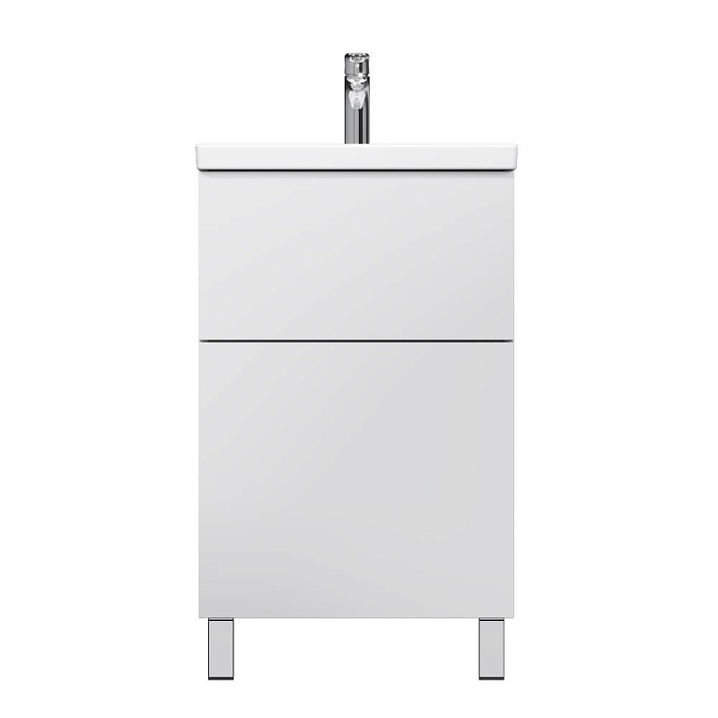 Тумба с раковиной 50 AM.PM Gem M90-FSX0502WG-WCC0502WG напольная на ножках, белый глянец