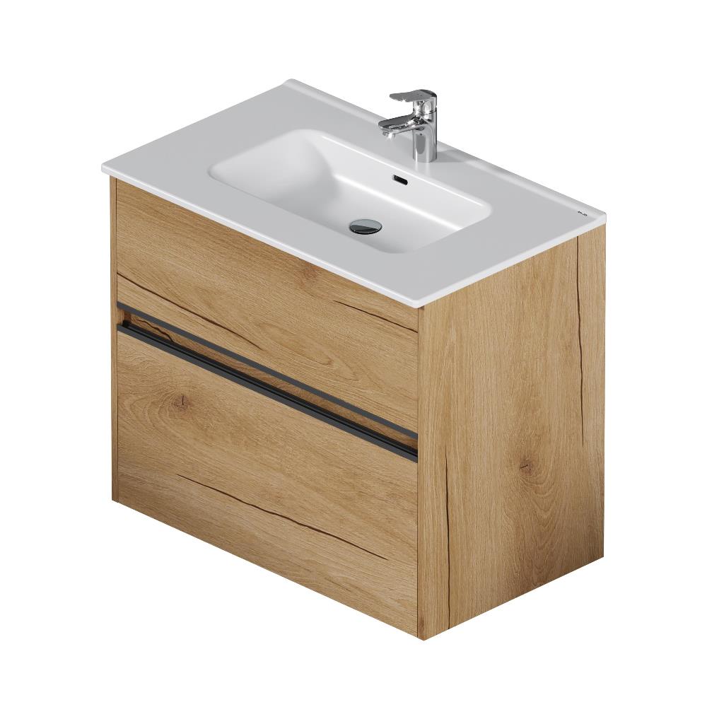 База с раковиной, универсальная, 80 см, 2 ящика Sense M7B-FUX0802OF-WCC0802WG