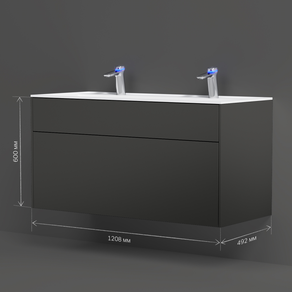 База под раковину подвесная Inspire V2.0 M50AFHX1203GM, Графит матовый