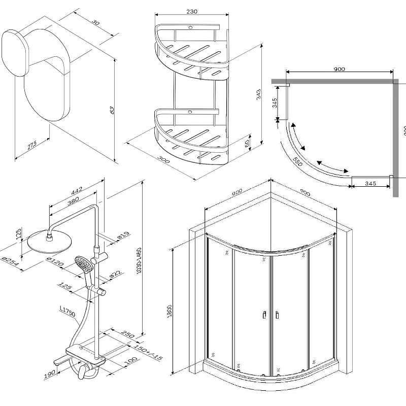 Секция ванны и душа AM.PM Х-Joy WK88DH