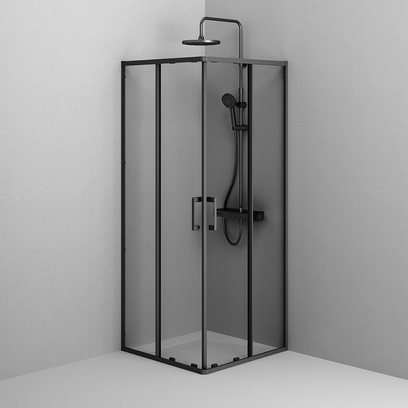 Душевое ограждение без поддона 80x80 AM.PM Above W9XG-403-8080-BT профиль черный