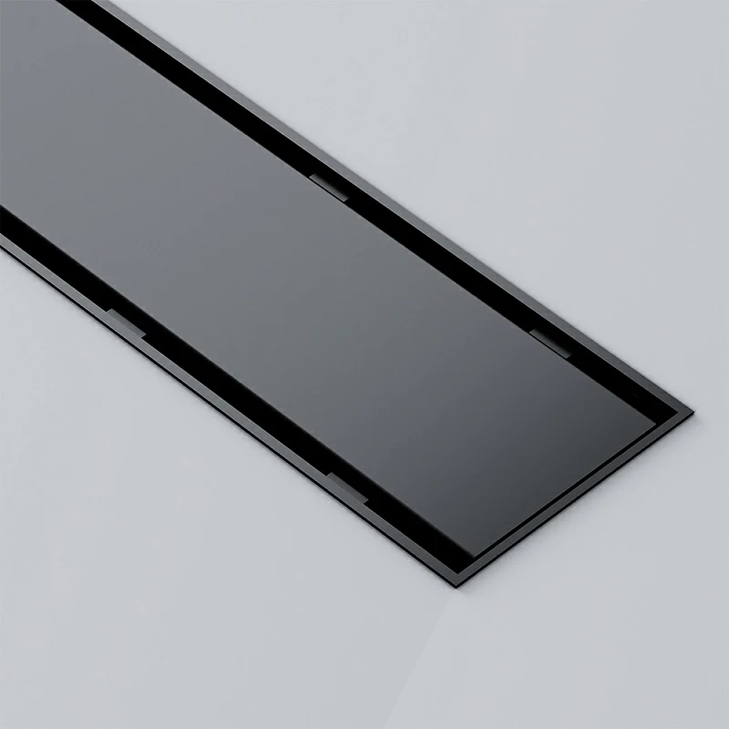 Душевой трап (лоток) 50 AM.PM PrimeFlow W02SC-U11-050-04BM комбинированный затвор с черной матовой решеткой под плитку