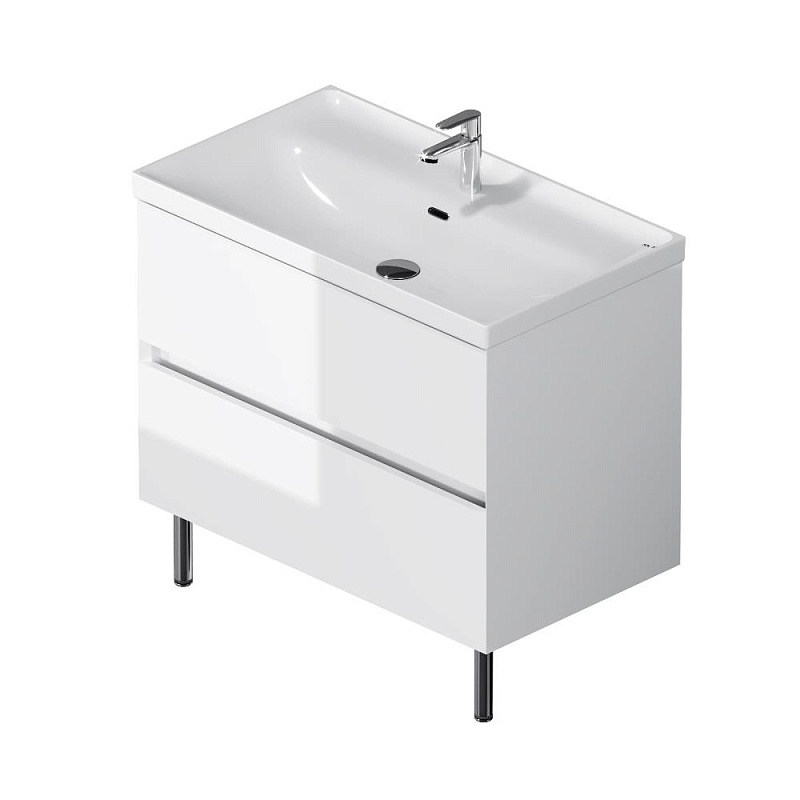 Тумба под раковину 80 AM.PM Above M9XFSX0802WG напольная, белая глянцевая