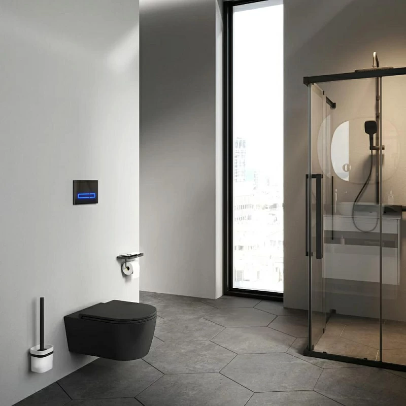 Унитаз подвесной AM.PM Func C8F1701MBSC (глубина 54 см) безободковый с сиденьем микролифт, чёрный матовый