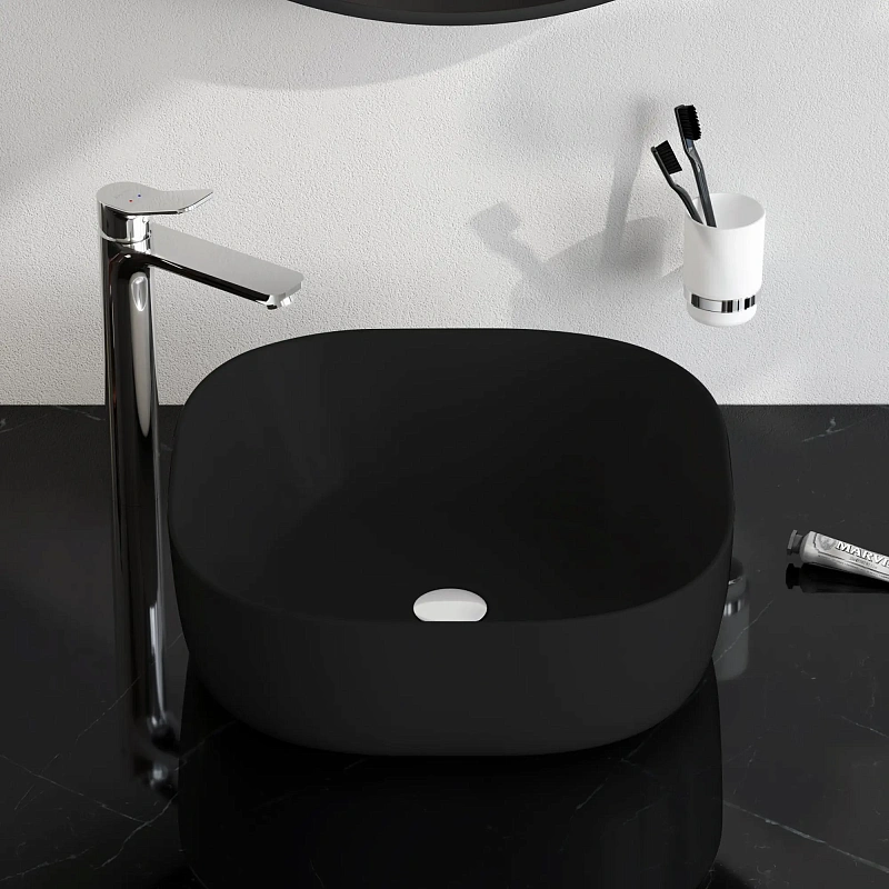 Раковина накладная 43 AM.PM Struktura M9SWCC30430BM черная матовая