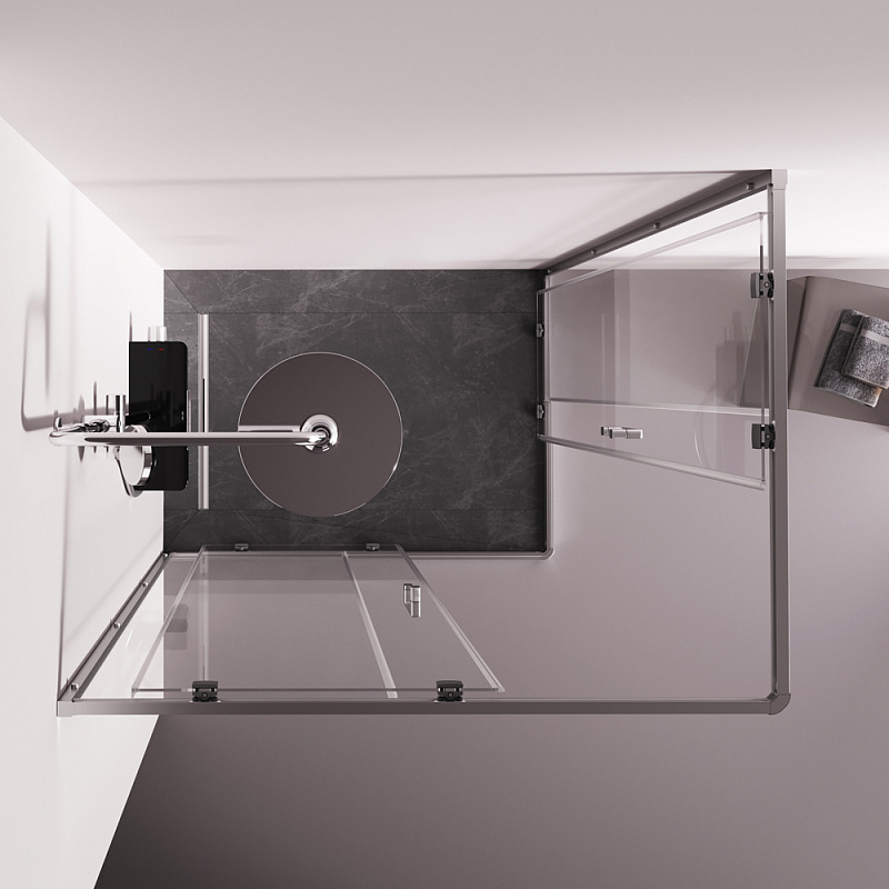 Душевое ограждение без поддона 120x90 AM.PM Above W9XG-403-12090-MT профиль серебристый