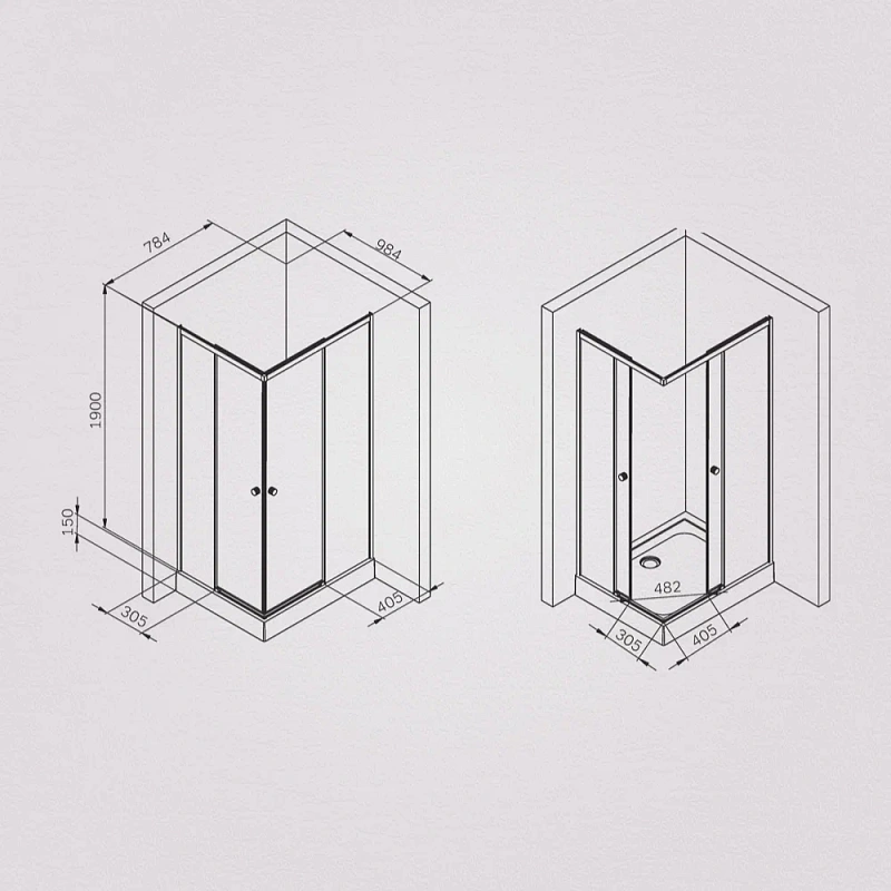 Душевое ограждение без поддона 100x80 AM.PM X-Joy W94G-403-10080-BТ профиль черный матовый