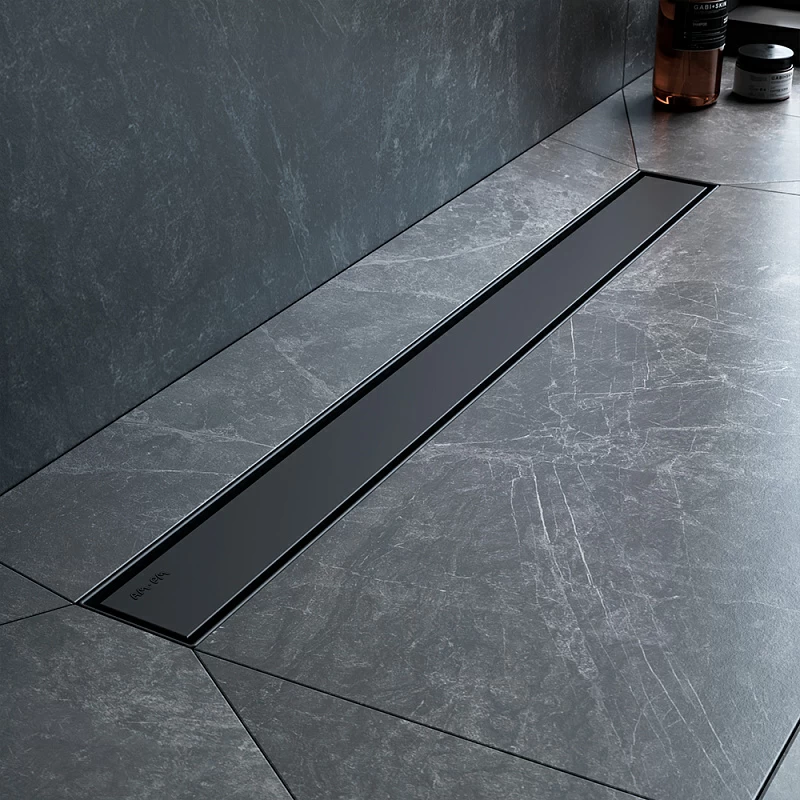 Душевой трап (лоток) 70 AM.PM MasterFlow W01SC-U11-070-04BM комбинированный затвор с черной матовой решеткой под плитку