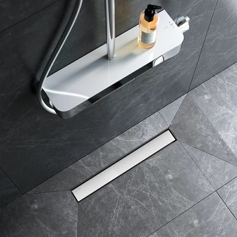 Душевой трап (лоток) 50 AM.PM MasterFlow W01SC-U11-050-04SB комбинированный затвор со стальной матовой решеткой под плитку