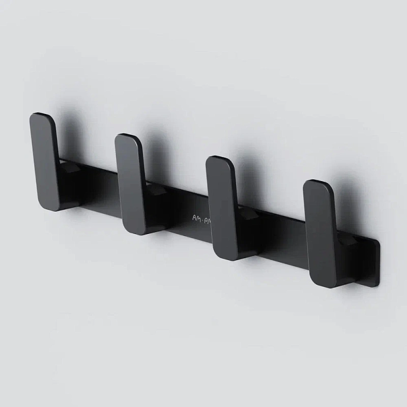 Крючки для полотенец AM.PM Func A8F35922 черная, 4 шт на планке