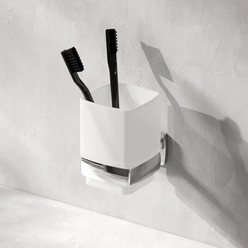 Стакан для зубных щеток настенный AM.PM Gem A9034300 стеклянный, хром