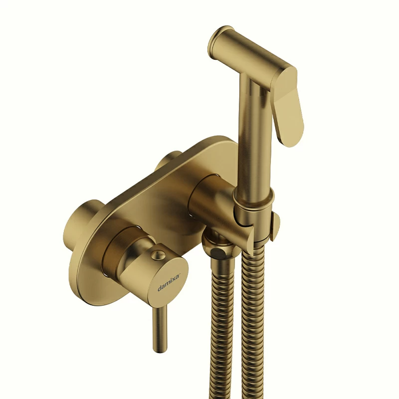 Гигиенический душ со смесителем Damixa Option 214000000 бронзовый встраиваемый, шланг 1500, держатель