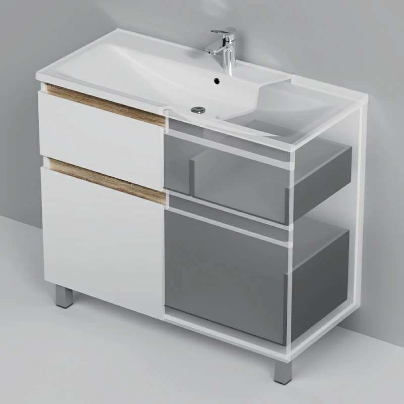 Тумба под раковину 100 AM.PM X-Joy M85AFSX1002WG напольная белый глянец