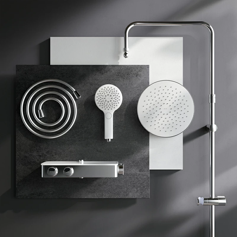 Душевая система AM.PM Inspire 2.0 F0750A400 стойка с тропическим душем, термостатом, хром