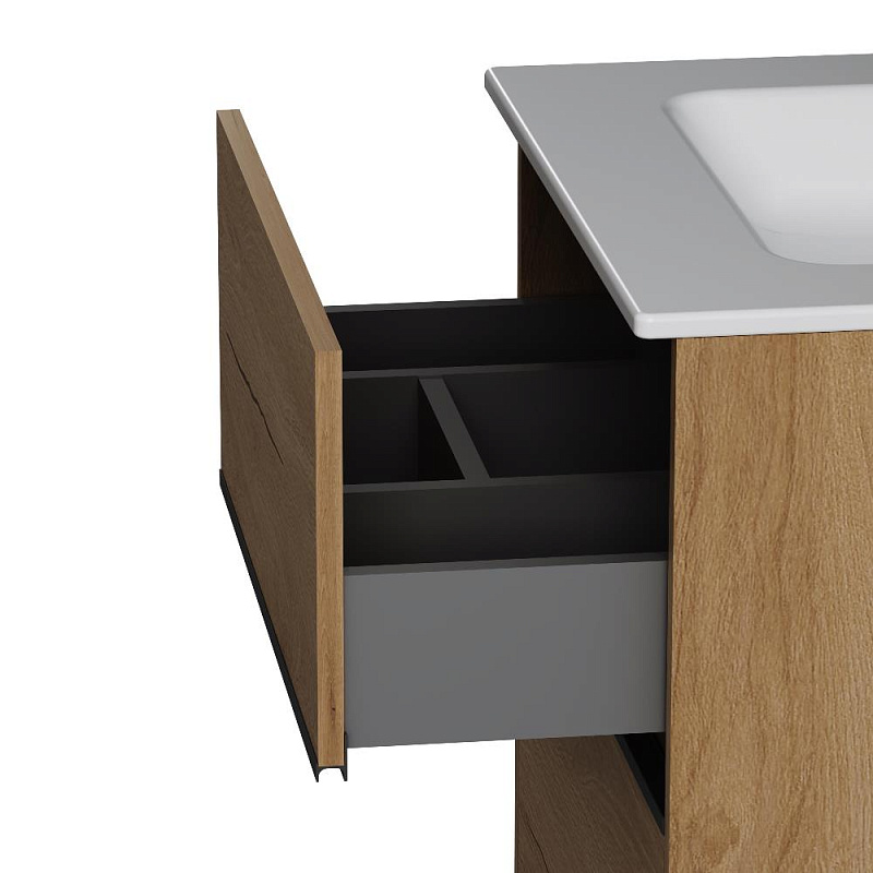 Тумба с раковиной 60 AM.PM Sense M7BFUX0602OF подвесная/напольная на ножках, светлое дерево