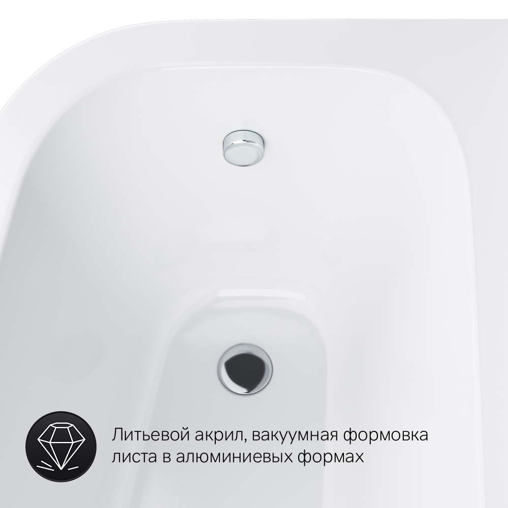 Ванна Spirit W72A-160R100W-A2, Белый