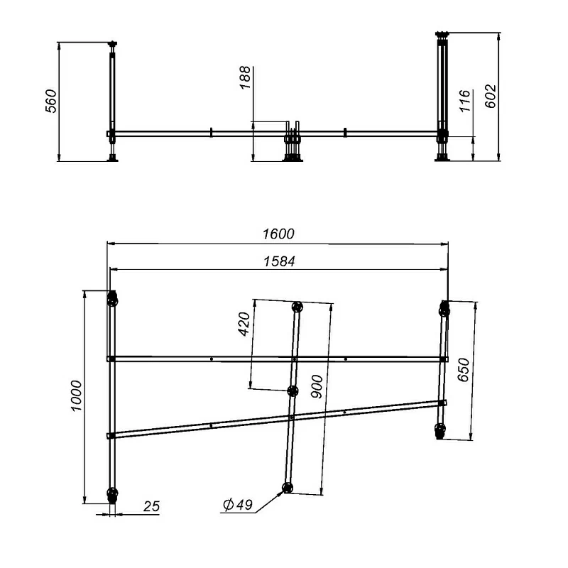 Каркас для ванны 170x110 AM.PM Like W80A-170U110W-R универсальный, серый