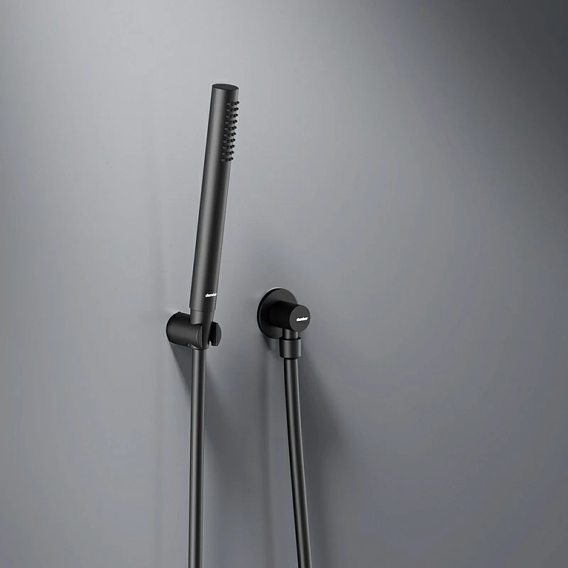 Встраиваемая душевая система Damixa Scandinavian Pure 936520300 черная: тропический верхний душ, ручной душ