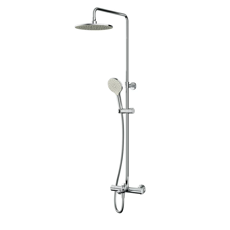 Душевая система AM.PM Like F0780564 стойка с тропическим душем, термостатом, смесителем, изливом, хром