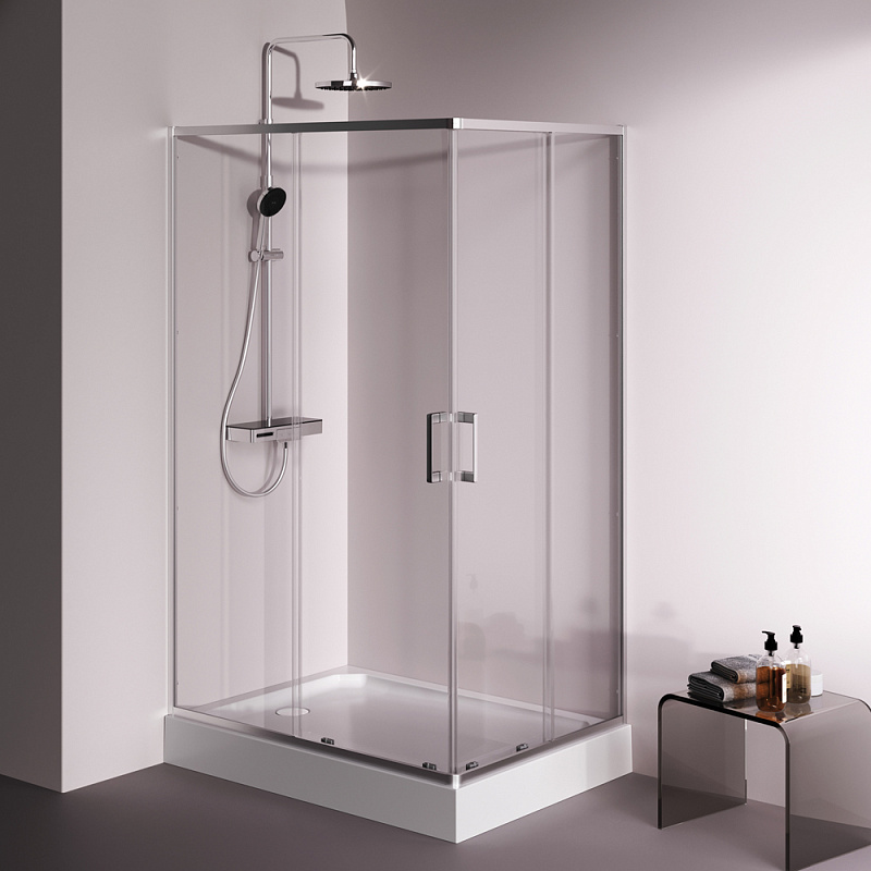 Душевое ограждение без поддона 120x90 AM.PM Above W9XG-403-12090-MT профиль серебристый