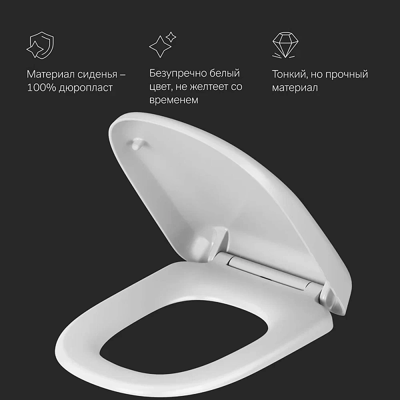 Сиденье (крышка) для унитаза AM.PM Sensation C307851WH с микролифтом, дюропласт, белое